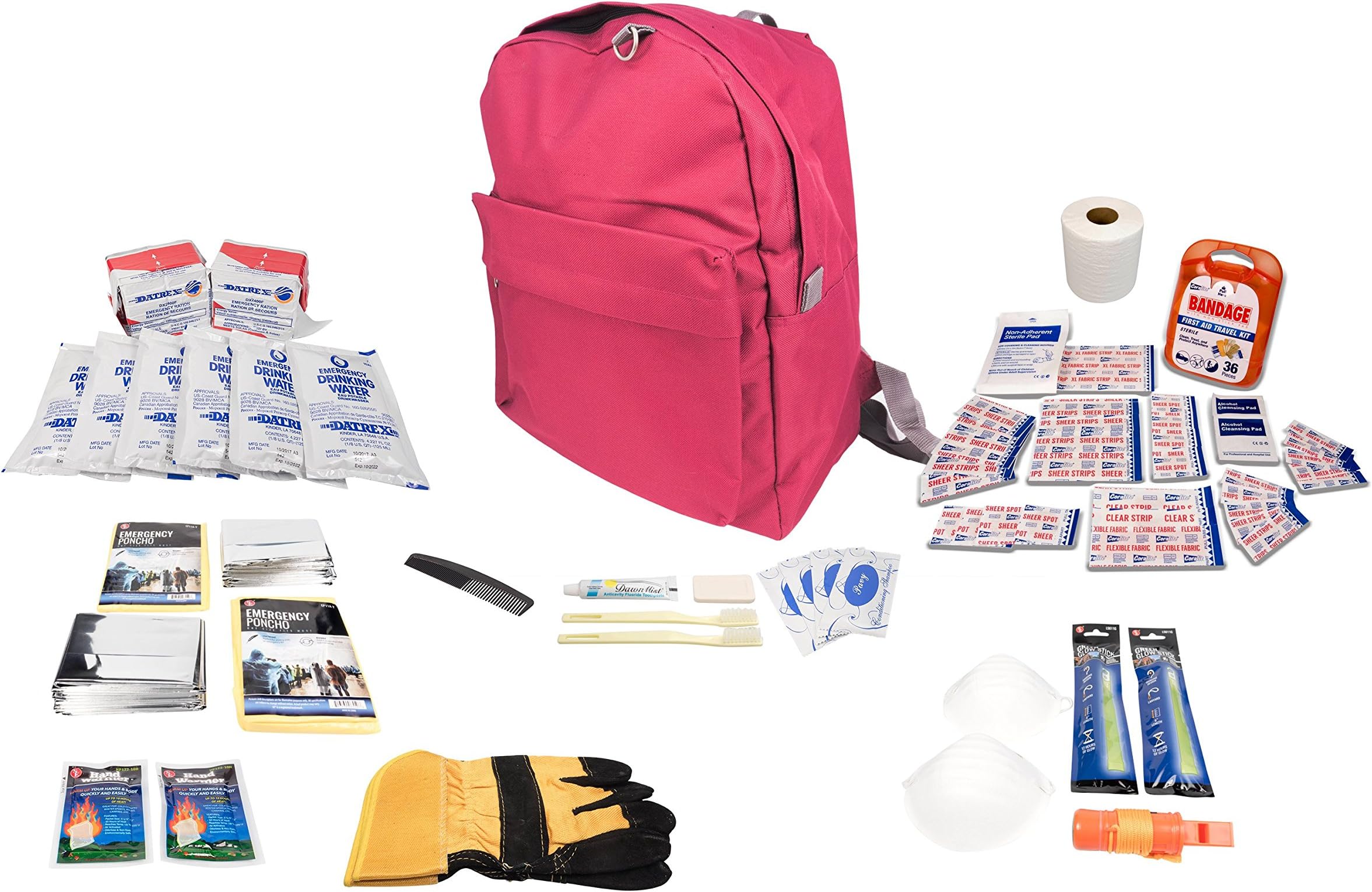 ChromaLeaf Crisis Essentials Deluxe Emergency Survival Bag 2 Person Kit 72 Hour with First Aid Supplies for Family Prep and Disaster Preparedness