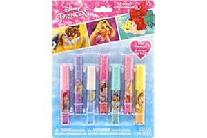 Townley Girl Disney Princess Super Sparkly Lip Gloss Set, 0.05 Fl Oz (Pack of 7)
