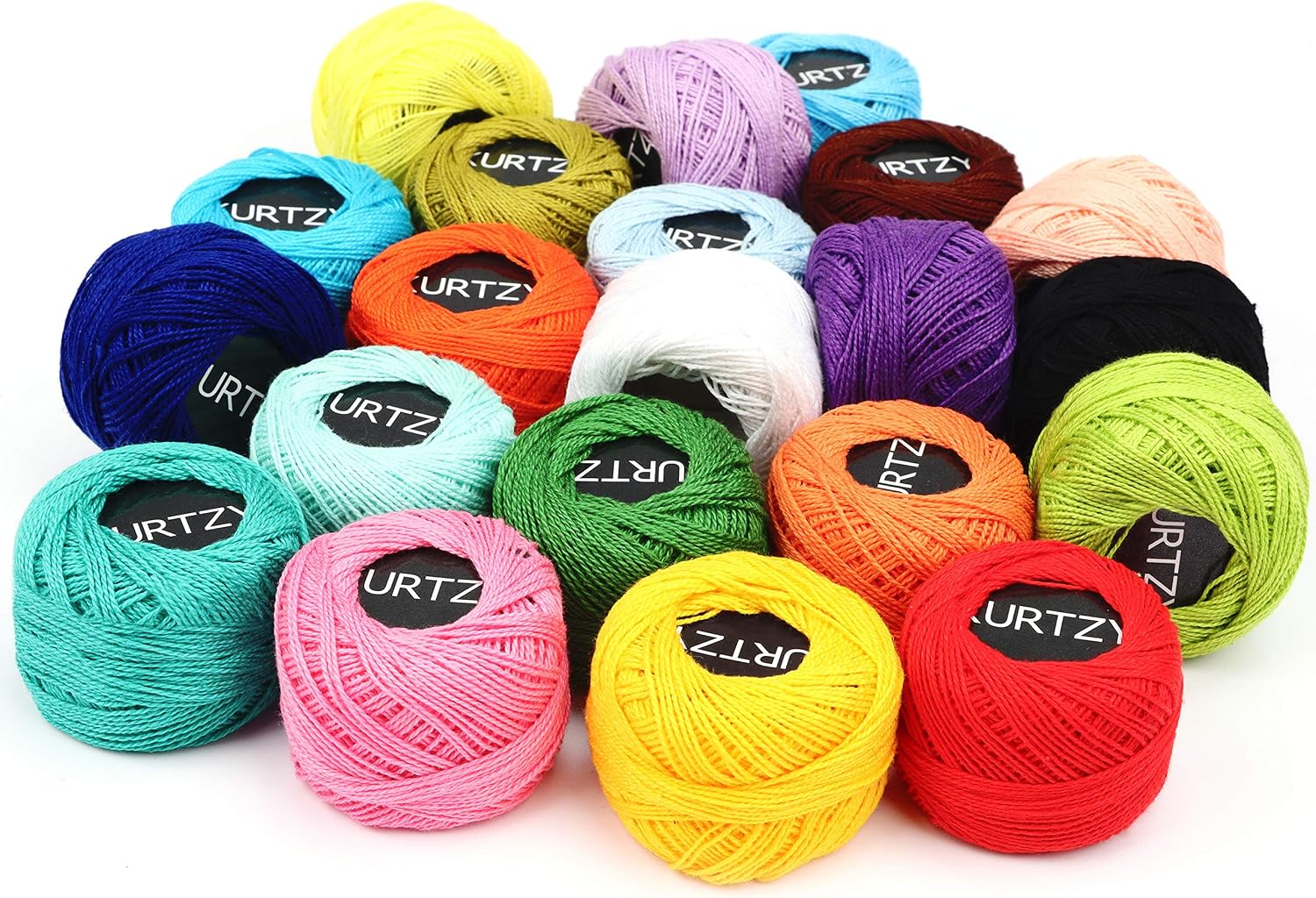 Kurtzy Colourful Crochet Yarn (42 Balls), 2 Crochet Hooks Included (1mm & 2mm), Each Thread Ball Weighs (5g/0.18oz) - Image 5