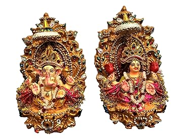 Buy Ada Handicraft Terracotta Handpainted Lord Laxmi Ganesha Idols
