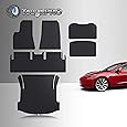 TOUGHPRO Floor Mats Compatible with Tesla Model 3 - All Weather - Heavy Duty - (Made in USA) - Black Rubber - Mar 2019 - Aug 2019 (Complete Set)