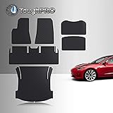 TOUGHPRO Floor Mats Compatible with Tesla Model 3 - All Weather - Heavy Duty - (Made in USA) - Black Rubber - Mar 2019 - Aug 