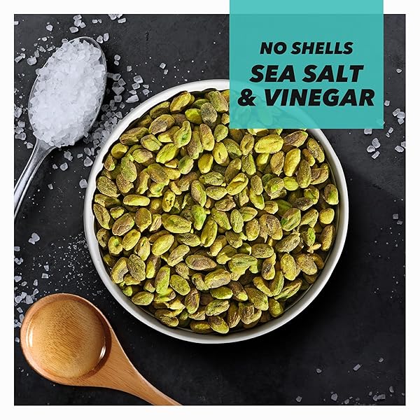 WONDERFUL PISTACHIOS NO SHELLS, SEA SALT & VINEGAR NUTS, 22 OUNCE RESEALABLE BAG, PROTEIN SNACKS, GLUTEN FREE, HEALTHY SNACK