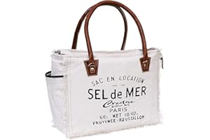 CREATIVE LEATHER ART 13 Inch Upcycled Canvas & Genuine Leather Hobo Tote Bag – Zipper Closure, Cotton Lining, Eco-Friendly Boho Shoulder Handbag