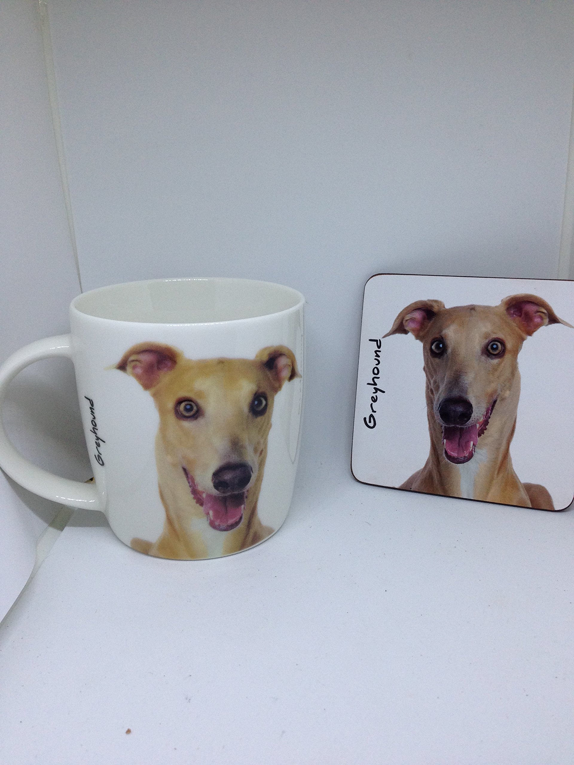 Greyhound mug and coaster set
