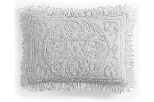 Beatrice Home Fashions Medallion Chenille Bedspread, Standard Sham, Gray