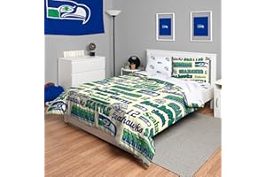 FOCO Unisex-Adult NFL Team Logo Bed in a Bag Comforter Sheets Pillow Cases Bedding 5-Piece Set