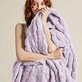 Bedsure GentleSoft Blankets Queen Size for Bed - Super Soft Cozy Blanket for Women Men Girls, Large Fuzzy Fleece Throw for Bedroom Decor, Lavender Fog, 90x90 Inches