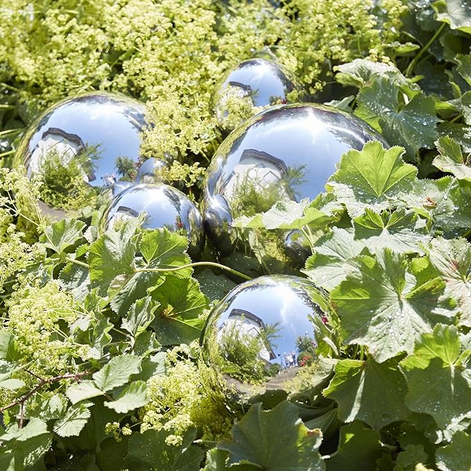 Moderne & Leichte Gartenkugel - Sehr Klein Ø 10cm - 4er Set - Glänzend