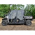 SuperATV Polaris Ranger Cab Enclosure Vented Doors for Crew Models (See Fitment), Lightly Tinted Scratch-Resistant 1/4" Thick Polycarbonate, Sliding Vents, Includes Side View Mirrors - Made in USA