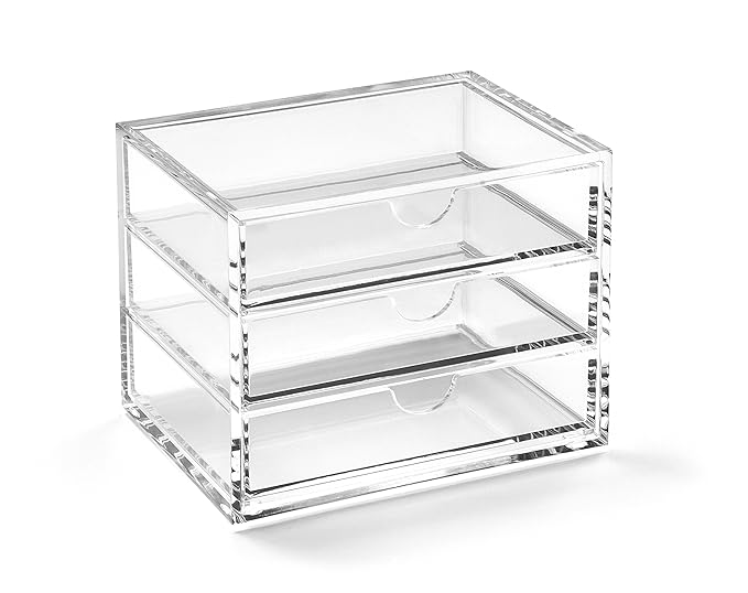 Osco Small Clear Acrylic Triple Drawer Amazon.co.uk Office Products