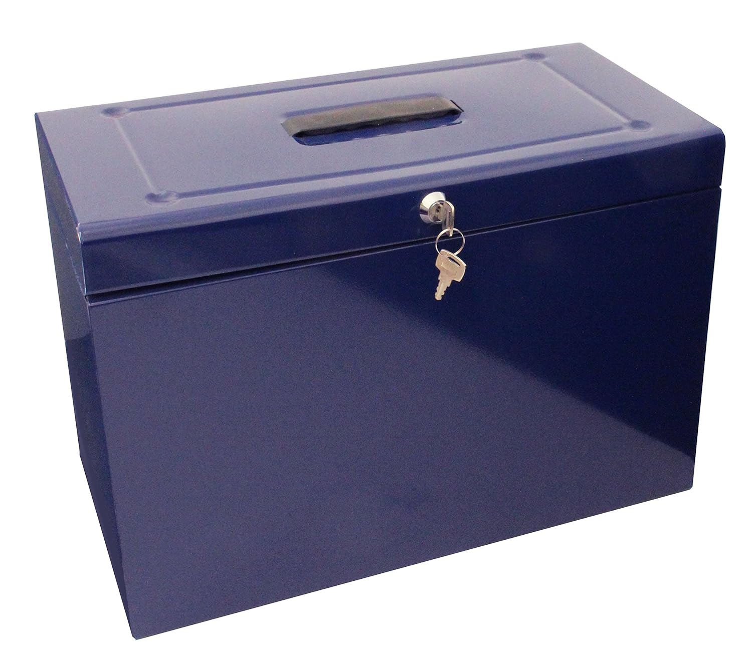Foolscap Metal File Storage Box Includes 5 Suspension Files, Plastic