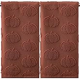 Mindsoft 2 Pcs 3D Rust Pumpkin Jacquard Hand Towels for Bathroom Fall Pumpkin Towels Thanksgiving 100% Cotton Soft Absorbent Decorative Weave Bathroom Decor Gift, 13.7 x 29.5 Inch