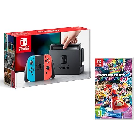 Nintendo Switch Konsole 32Gb Neon-Rot/Neon-Blau + Mario Kart 8 Deluxe