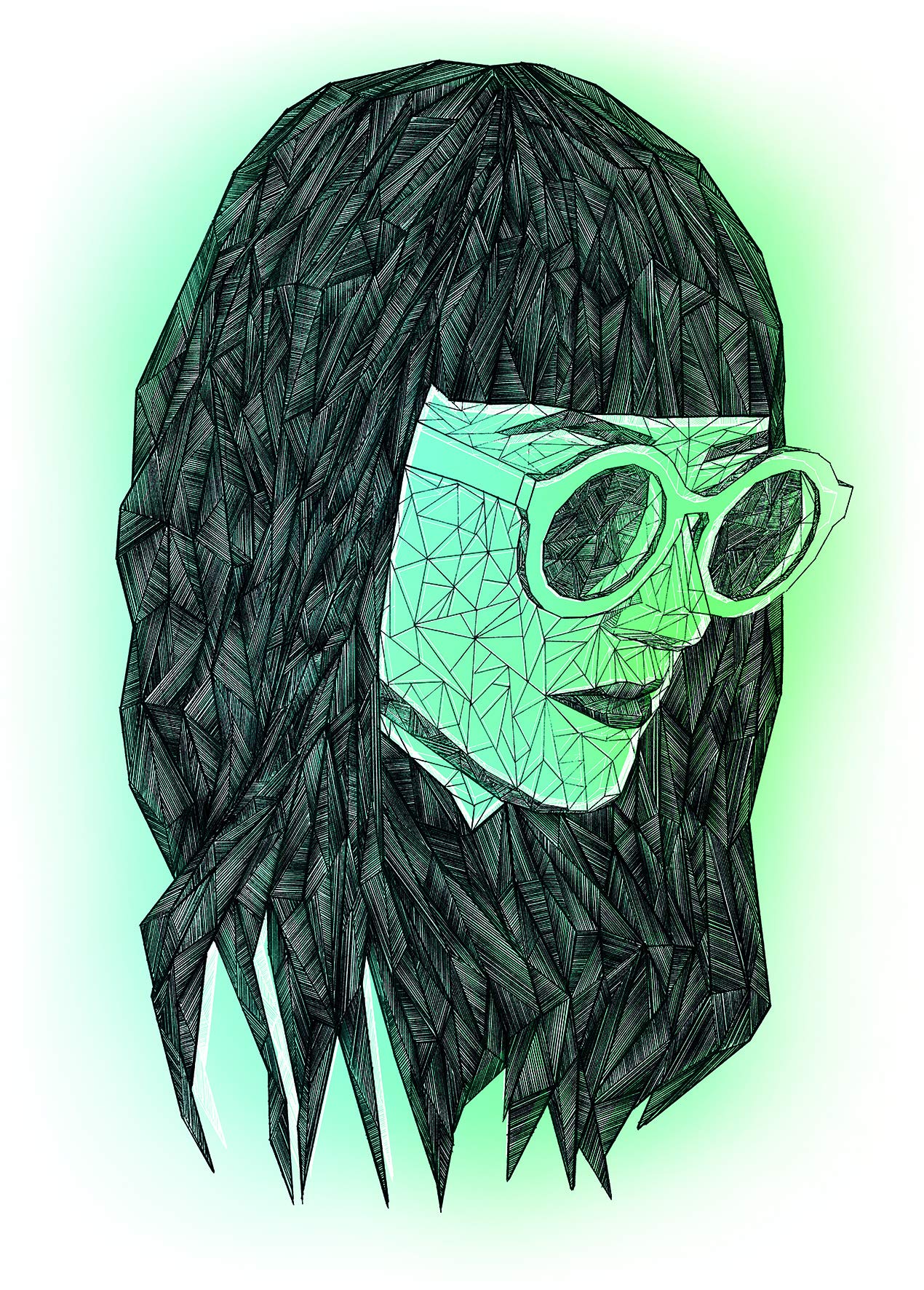 Komar Wall Picture | Grid Green | Poster Picture Living Room Bedroom Decoration Art Print | No Frame | P120D-50x70 | Size: 50x70 cm (Width x Height)