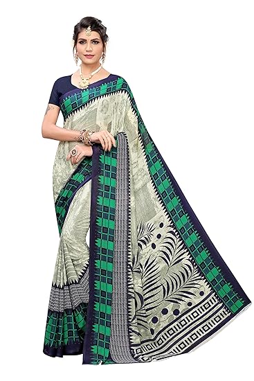 georgette with Blouse Piece Saree (SDPL-VASAI_ White_ Free Size)