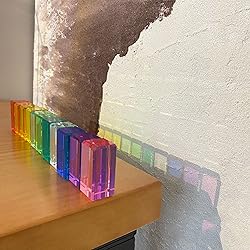Rainbow Crystal Acrylic Strip Blocks Rectangle