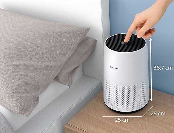 Philips AC082010 Luftreiniger entfernt bis zu 999 der Viren und Aerosole aus der Luft fr Allergiker bis zu 49qm CADR 190mh wei