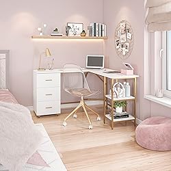 Techni Mobili L Shaped Desk - Two-Toned Computer