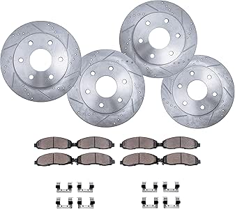 Detroit Axle - Front Brake Kit For 02-06 Nissan Altima 2002-2003 Maxima 2002 -2004 Infiniti I35 Disc Brake Rotors Brake Calipers W/Brackets Ceramic Brakes Pads Replacement