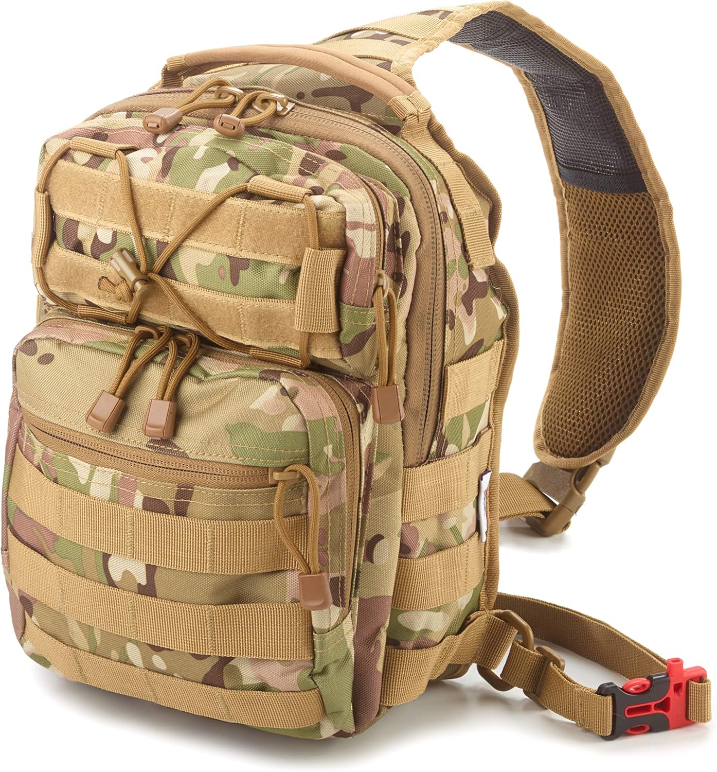 Small Tactical Shoulder Sling Pack w/Molle EDC (CP MultiCam
