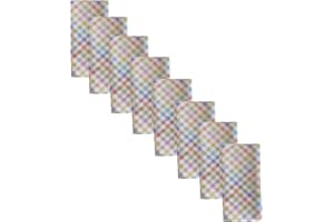 Newbridge Sweet Easter Gingham Fabric Napkins, Spring Pastel Diagonal Checkered Wrinkle Free and Stain Resistant Fabric Napkins, Set of 8 Napkins