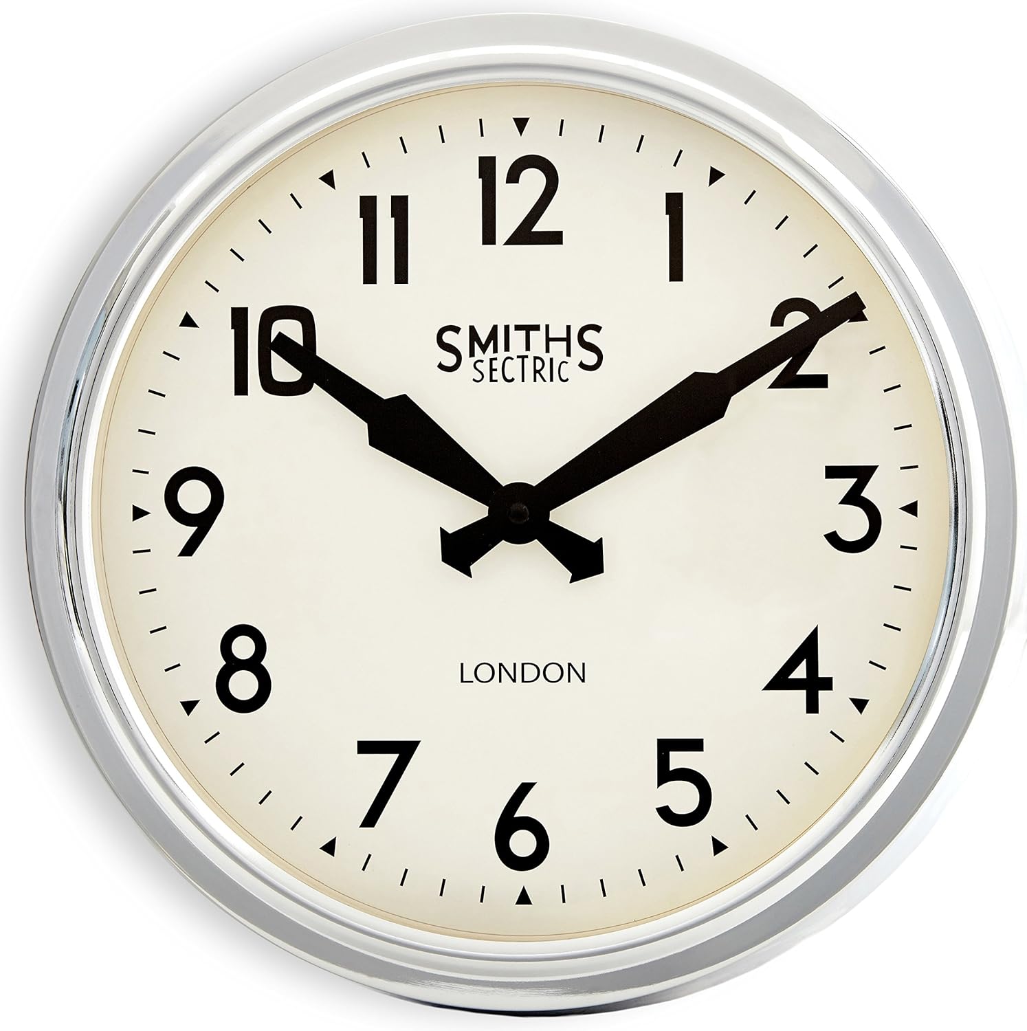 Smiths Retro Wall Clock in Chrome 38cm Amazon.co.uk Kitchen & Home