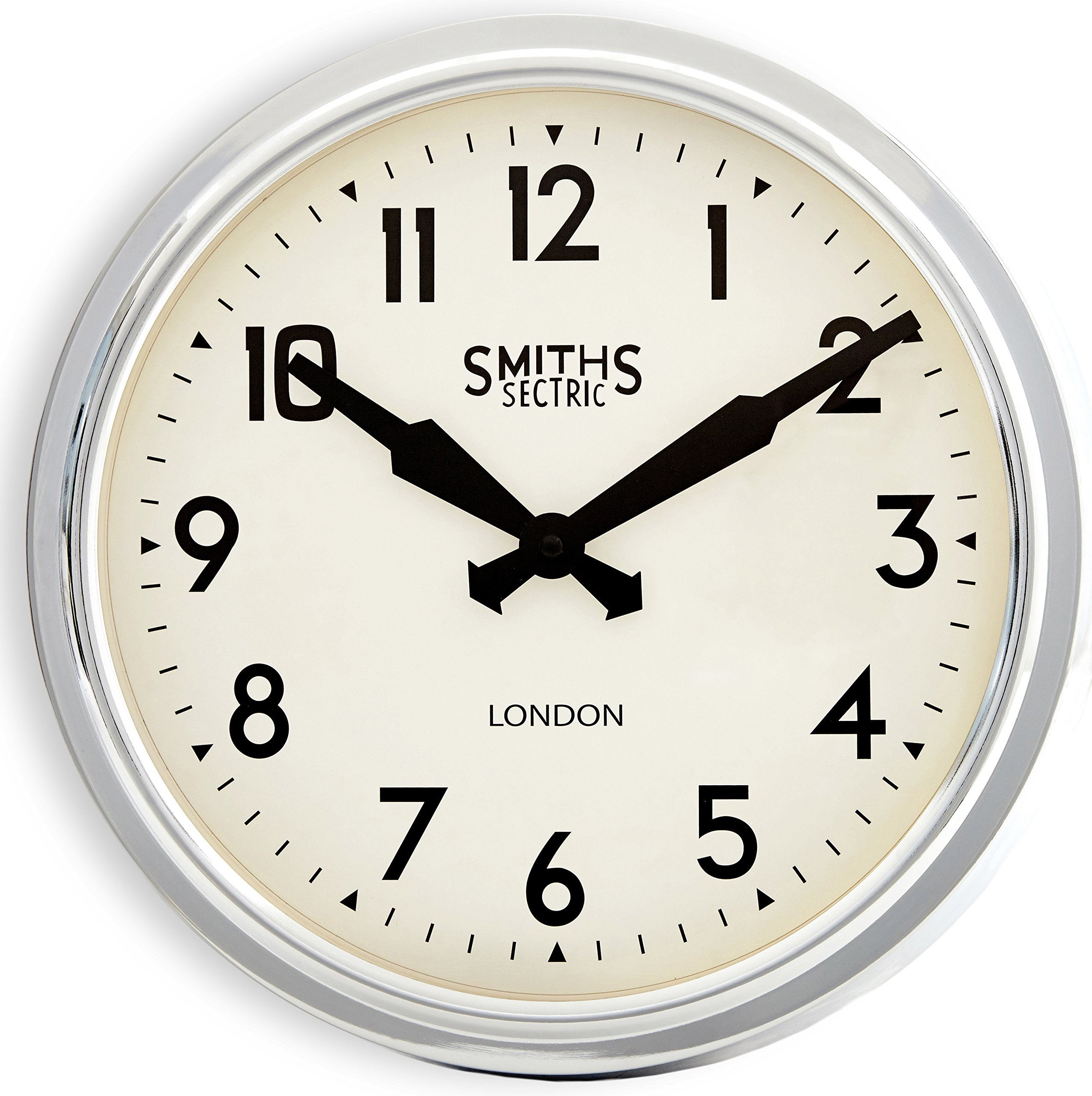 Smiths Retro Wall Clock in Chrome - 38cm