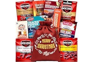 Christmas Beef Jerky Gift Basket - Delicious Christmas Gift Set With Beef Jerky Variety Pack For Boyfriend, Husband - Family Christmas Gifts, Christmas Treats & Holiday Gift Baskets By CraveKraft