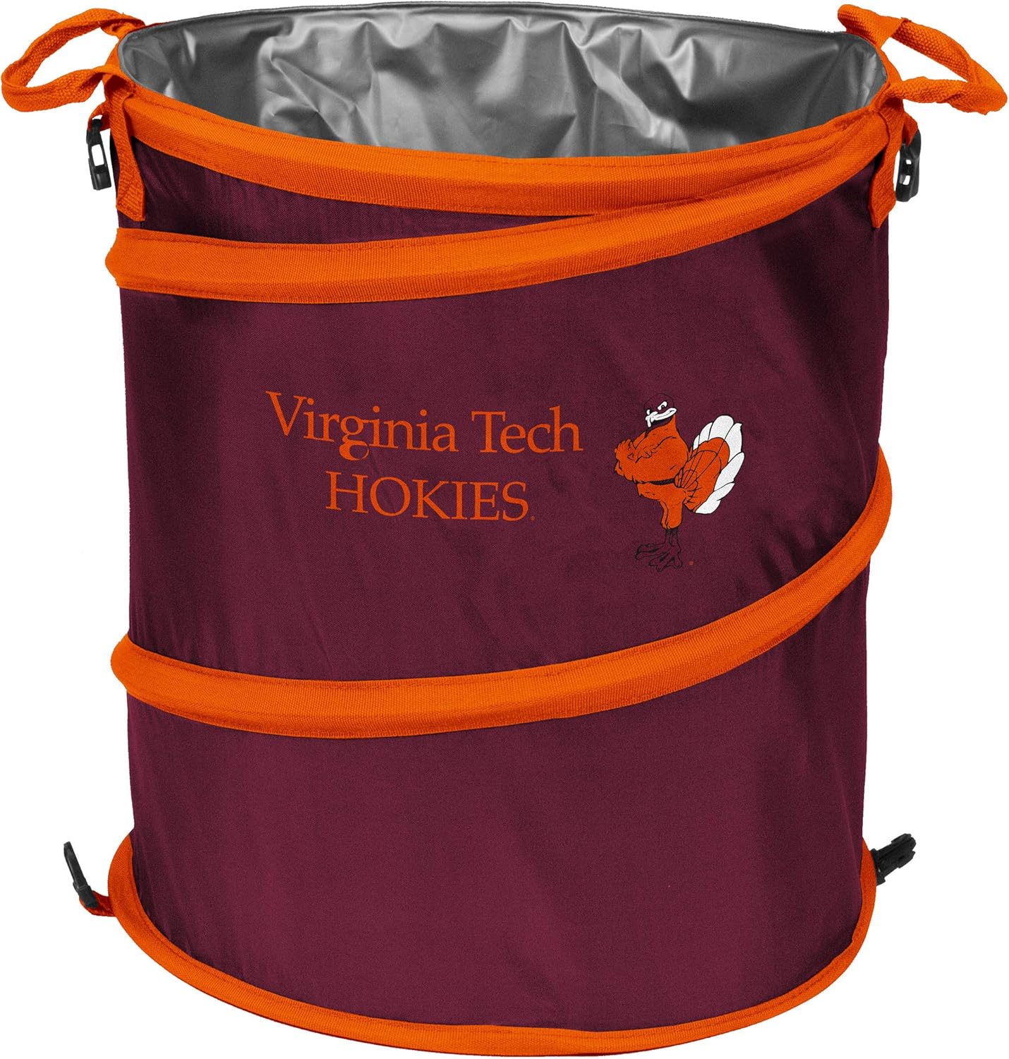 Logo Chair 235-35 NCAA Virginia Tech Hokies Adult Collapsible 3-in-1 Trash Can, Maroon