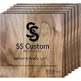 Walnut Plywood Sheets for Crafts 1/8 inch, 3mm Plywood Sheet for Laser Cutting, Wood Burning, Architectural Models, Drawing - 6 Pack Walnut Wood Sheets 12 x 12 inch (SS Custom Products)