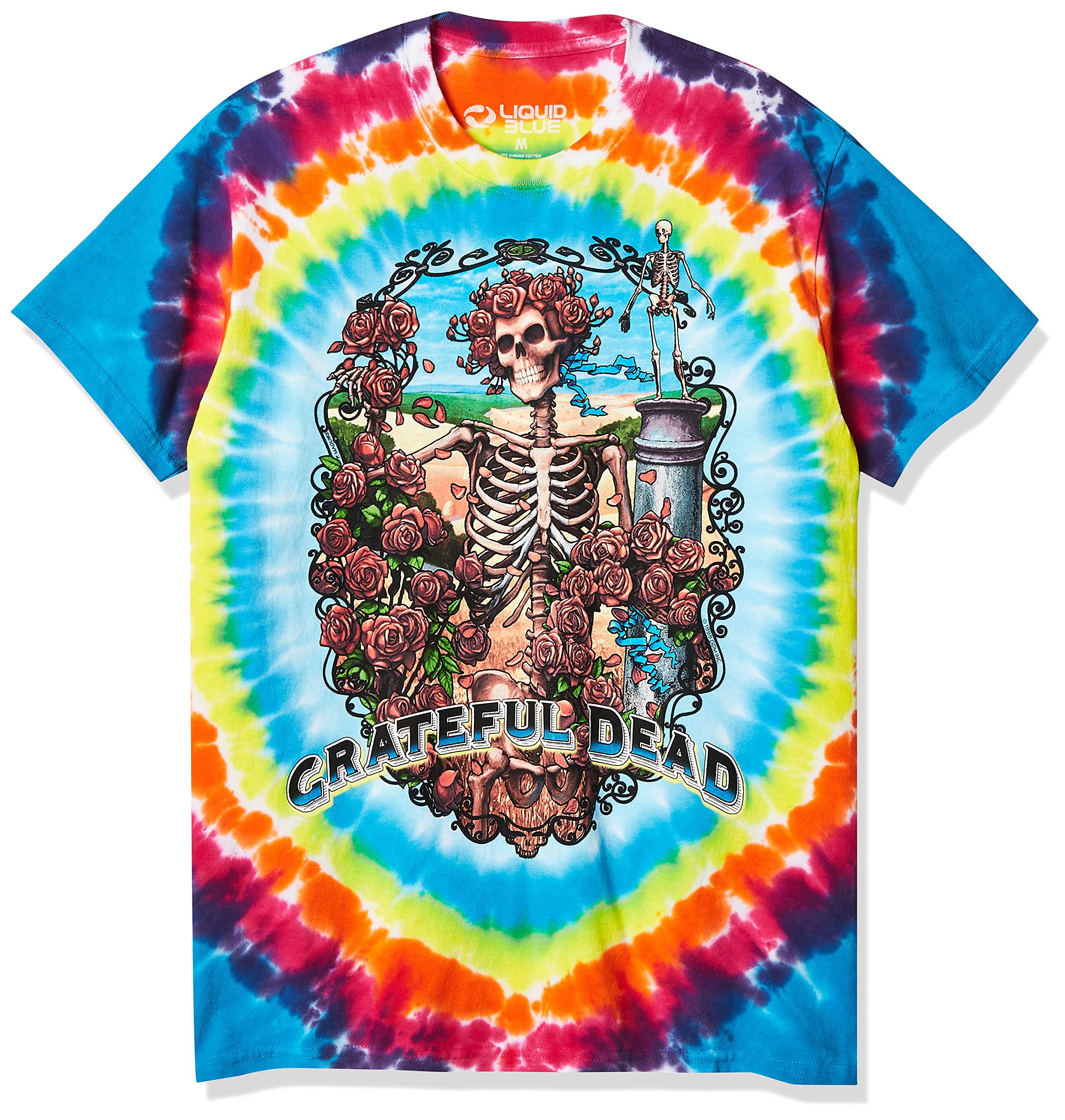 T Shirt Grateful Dead Liquid Blue 'Bertha 77' Tie-Dye - Tallas De