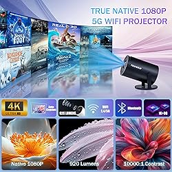 Mini Projector 1080P, 4K Projector Full HD with