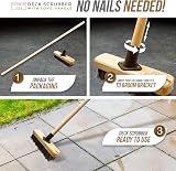 Newman and Cole Deck Scrubber Brush with Wooden Handle 9 Inch Stiff Bristles view 4