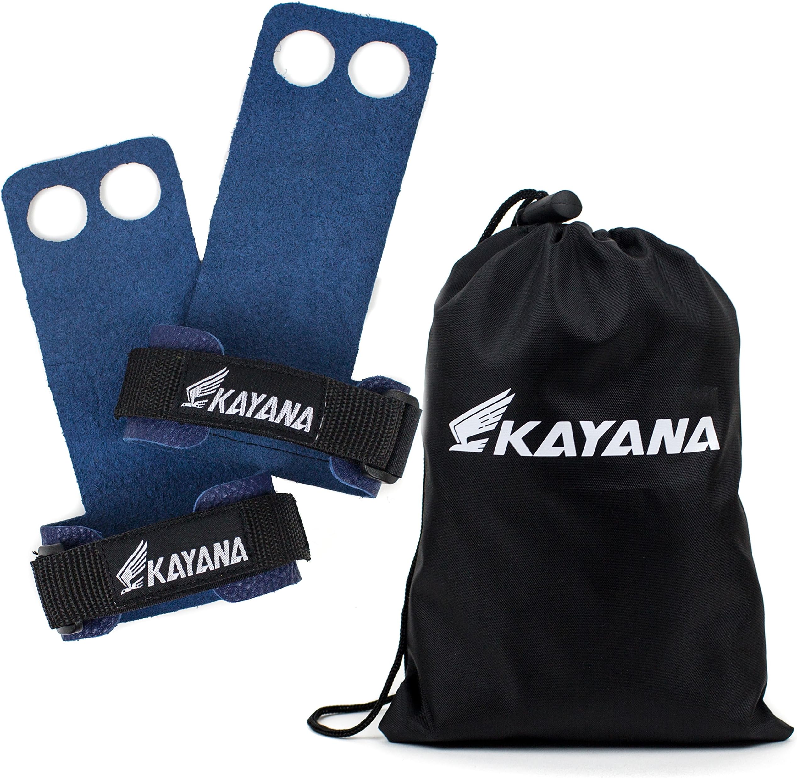2 Hole Leather Gymnastics Hand Grips - Palm Protection and Wrist Support for Cross Training, Kettlebells, Pull ups, Weightlifting, Chin ups, Workout, & Exercise