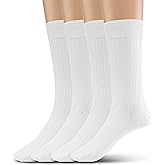 Silky Toes Modal Mens Crew Socks, Formal Mid-Length Dress Calf Socks 2 or 4 Pk