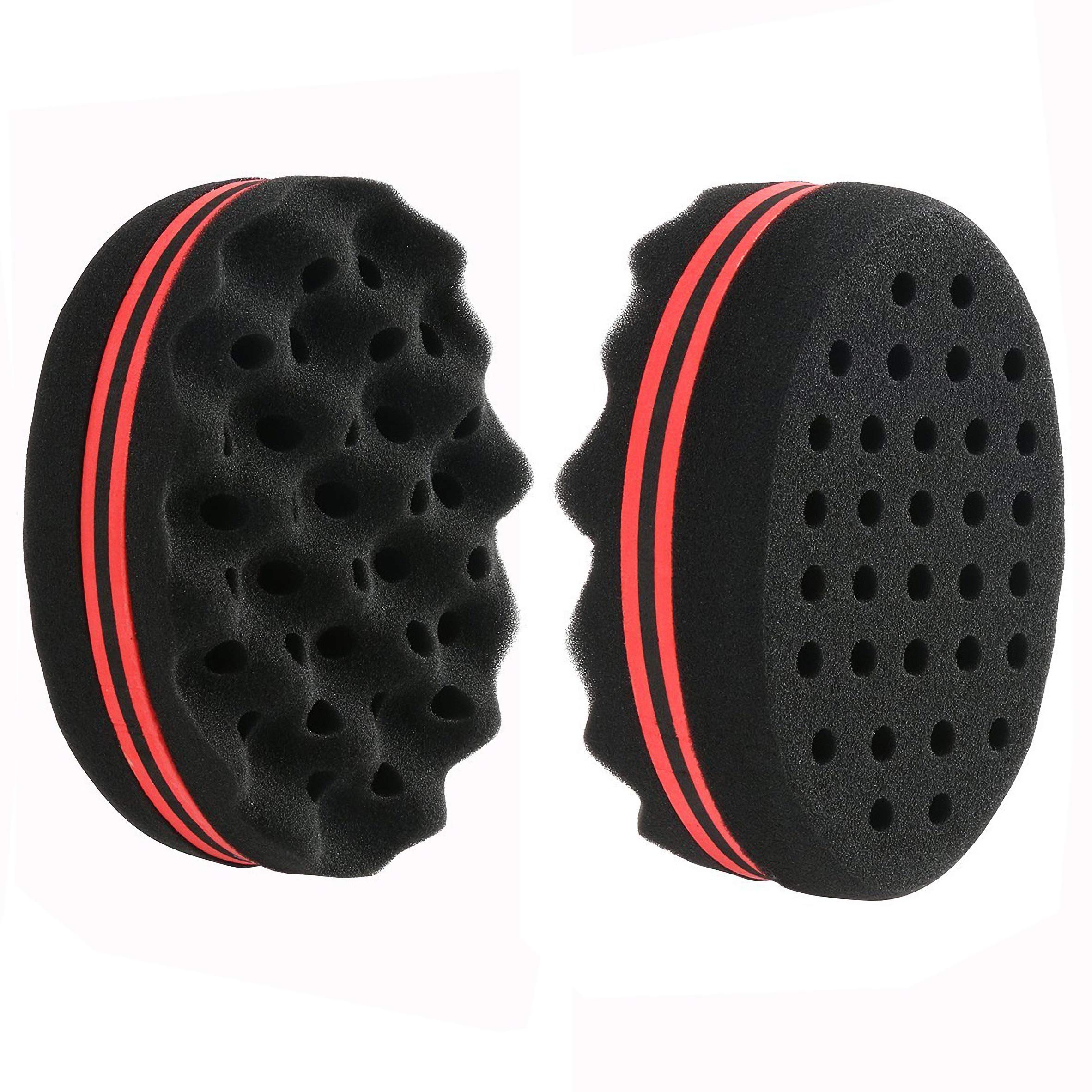 Jzhen 2Pack two in one Double Side Twist Brush Sponge Hair Sponge Brush for Twists, Curls，Coils in Afro-Style Hair