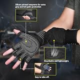 ihuan Ventilated Weight Lifting Gym Gloves with Wrist Wrap Support Medium Black view 7