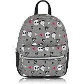 Disney Nightmare Before Christmas Jack Skellington Mini Backpack Purse | Faux leather, 10.2in x 8.2in x 3in, ages 3+, gold hardware, zip front pocket, adjustable straps