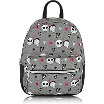 Disney Nightmare Before Christmas Mini Backpack – Jack & Sally PU Leather, 10 Inch