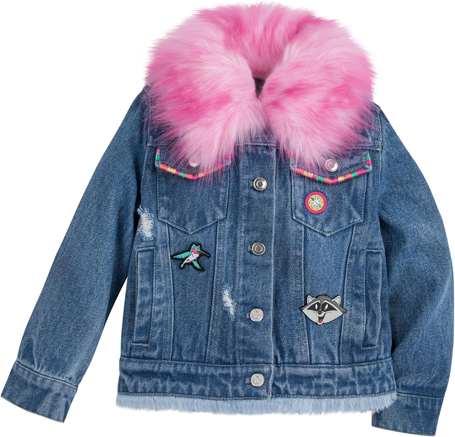 girls denim jacket with fur