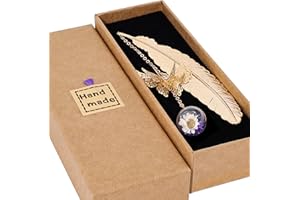Toirxarn Metal Feather Bookmark with Butterfly Charm – Christmas Gifts for Women, Mom, Teachers, Book Lovers – Stocking Stuffers, Secret Santa, Birthday & Holiday Gift Box