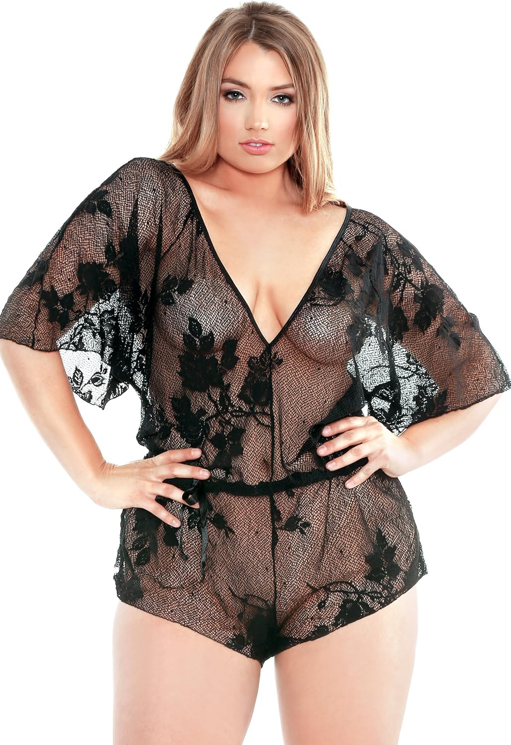 plus size lace teddy romper