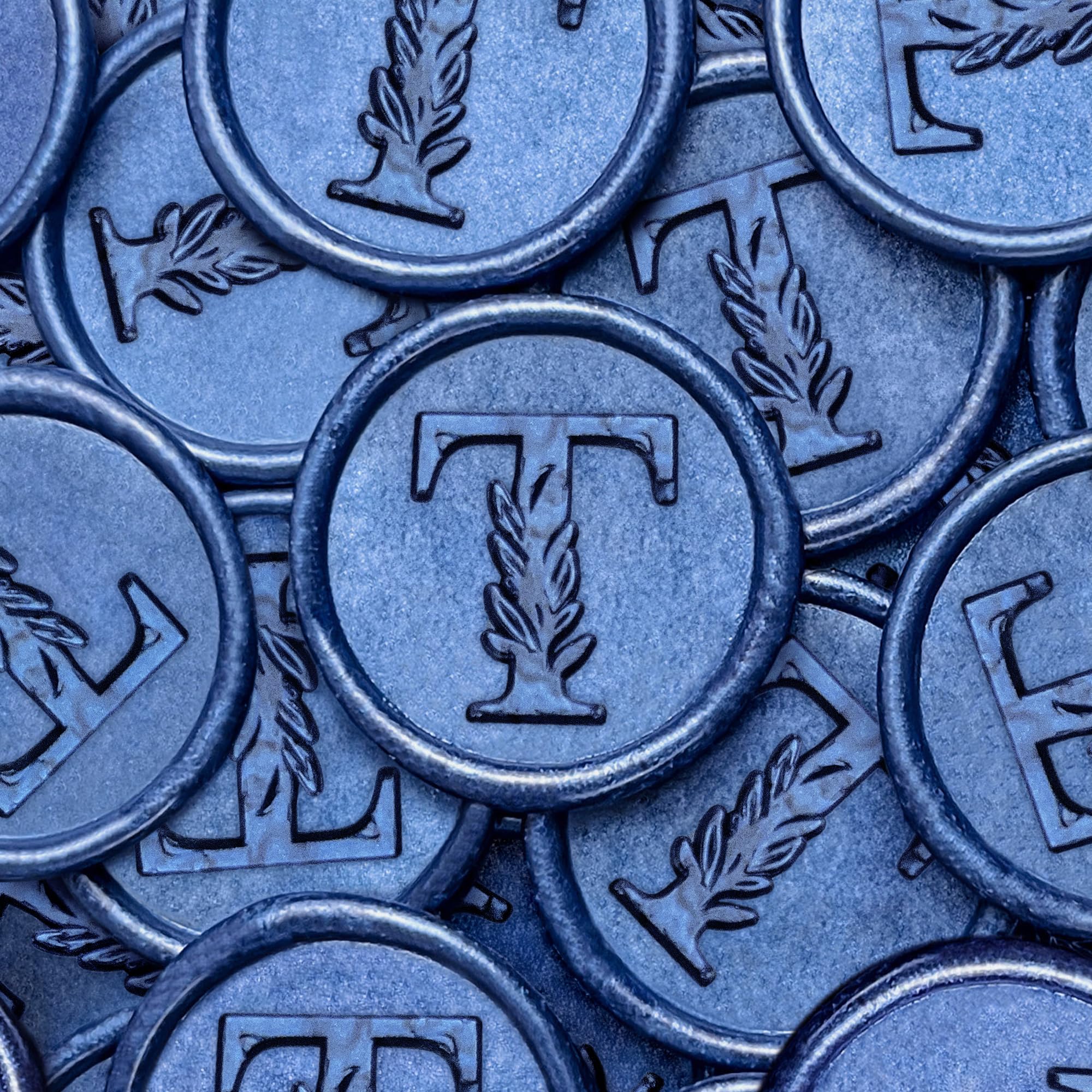 25Pcs Blue Wax Seal Stickers Handmade Vintage
