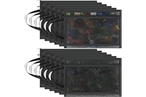 Kolldenn 12 Pcs Mesh Zipper Pouch Bags Zipper Pouch with Handle Portable Double Layer Nylon Pouch A4 Toy Document Organizer Clearly Visible Nylon Bag for Toy Office Travel Organization