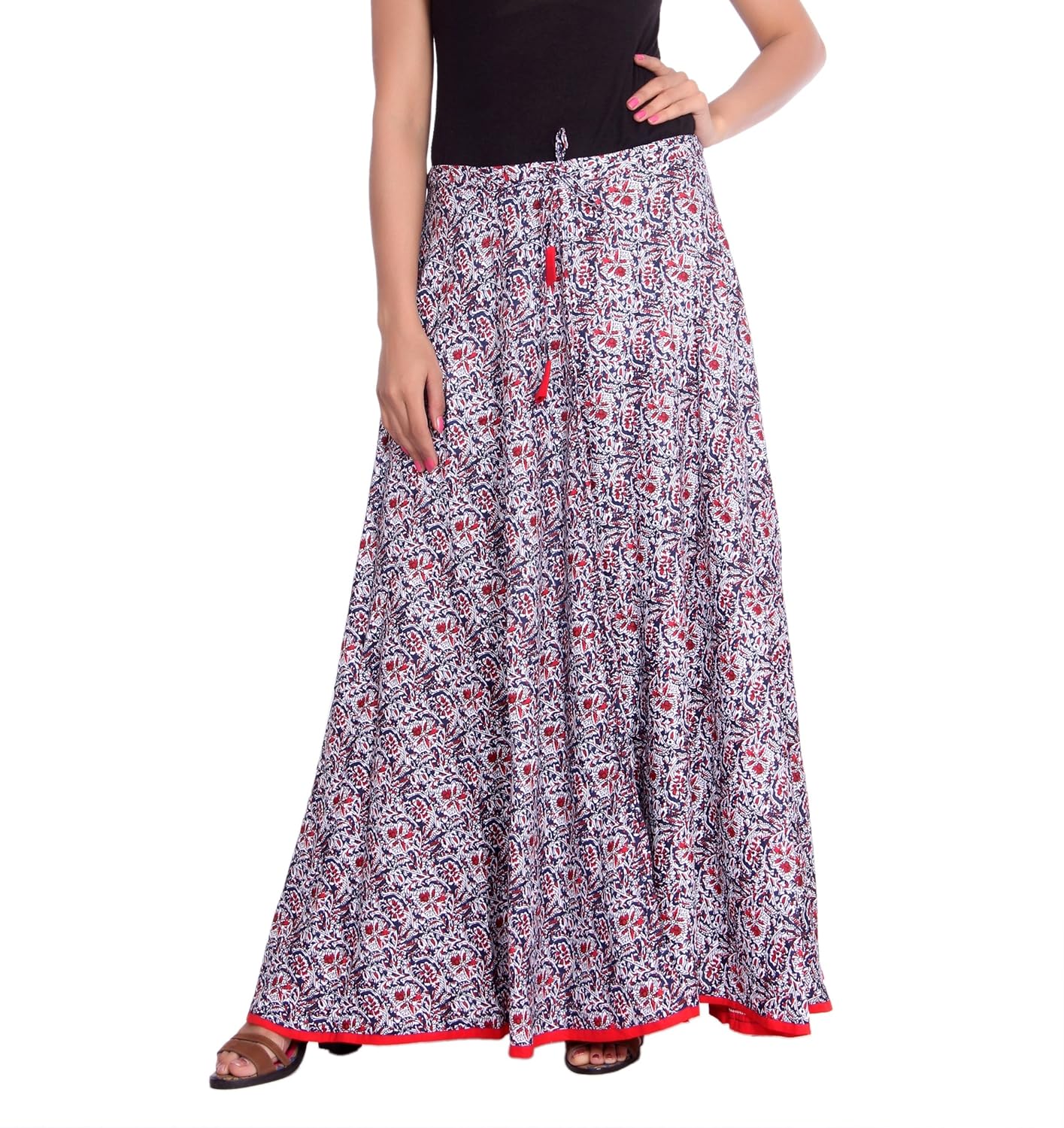 kastiel printed women's regular blue skirt