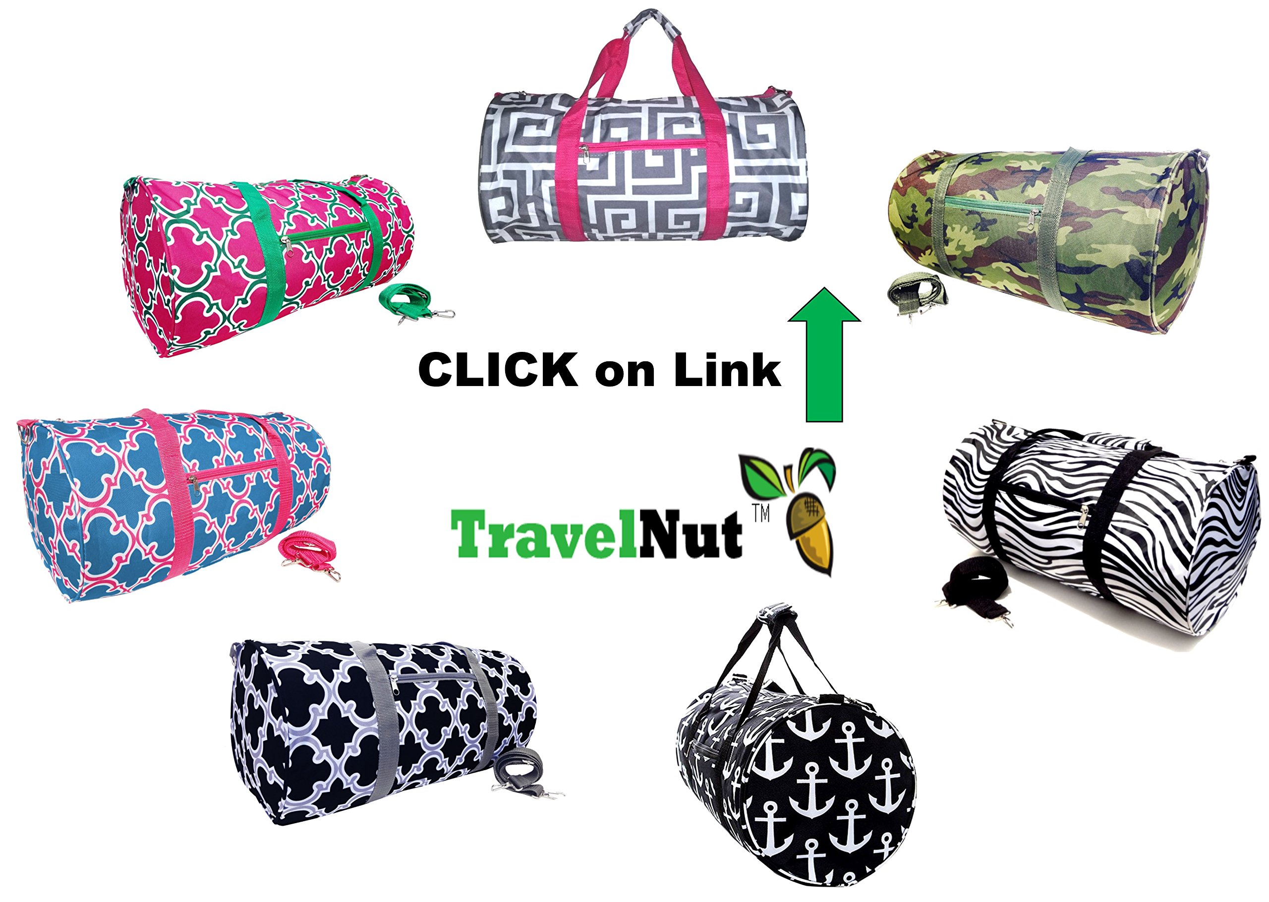 Best College Varsity Duffel Bag Turquoise Pink Quatrefoil Soft Carryall