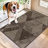 COSY HOMEER Entryway Rugs Doormat 20"x32", Non-Slip Absorbent Polyester, Washable Rugs for Front Door, Dirty Paws & High Traffic Areas, Brown