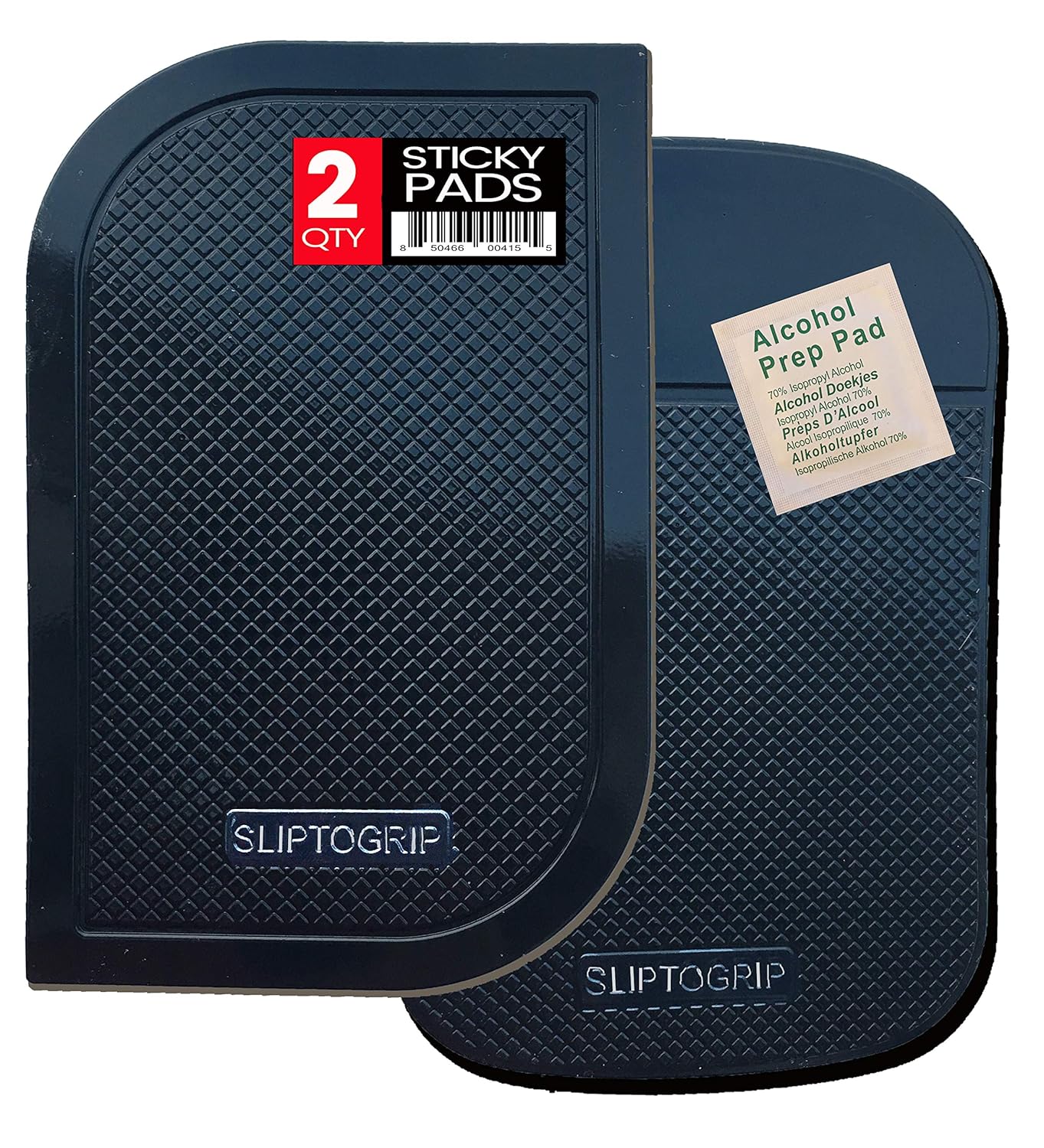 SlipToGrip Premium Cell Pads TWIN PACK - Two Universal Cell Pads and Alcohol Pad. Sticky Anti-Slip GEL Pads - Holds Cell Phones, Sunglasses, Coins, Golf Cart, Boating, Speakers.