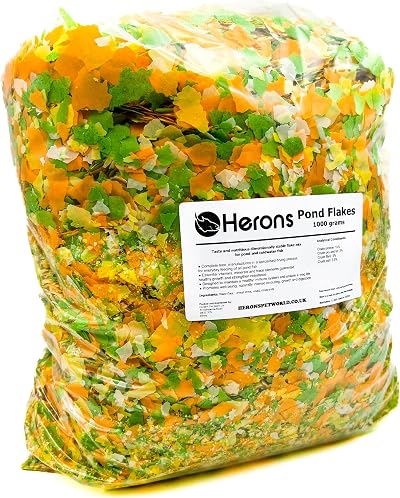 HERONS Pond Flakes 1 KG 10L for Koi Carp Coldwater Fish Immune Support